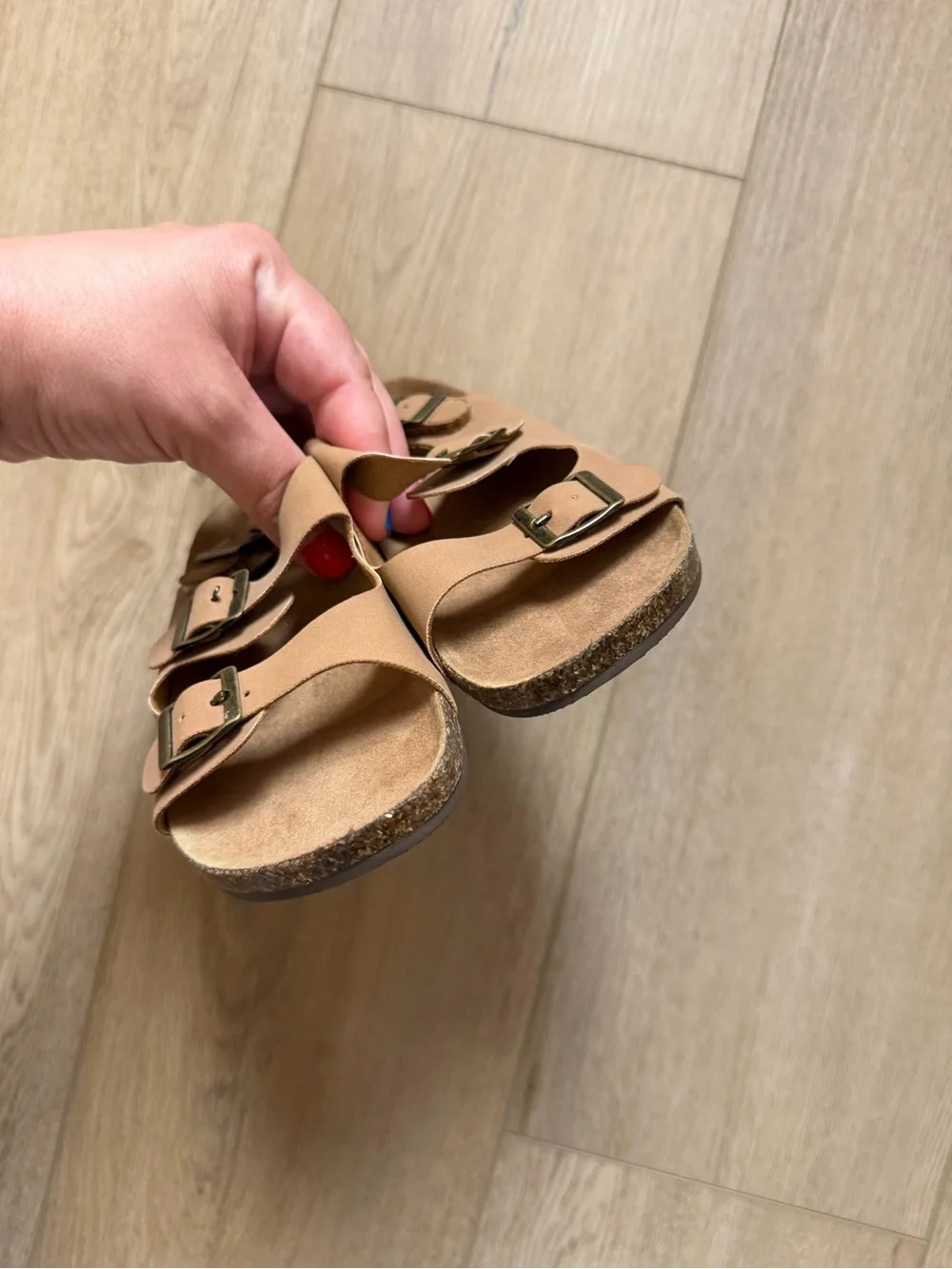 Old Navy Tan Triple Buckle Kids Sandals
